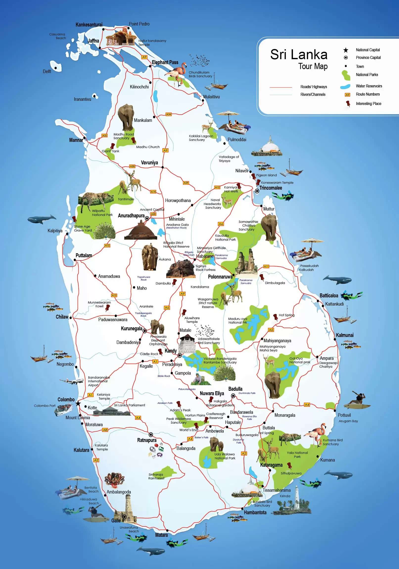 Sri Lanka Yala map