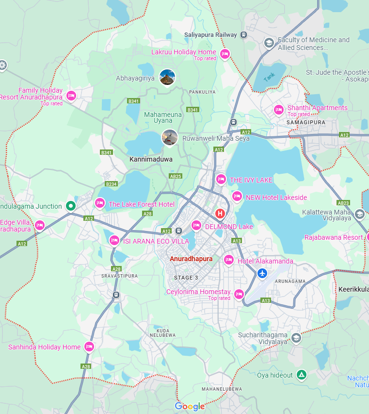 Sri Lanka Anuradhpura map